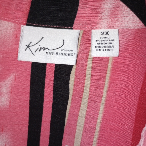 Kim Rogers striped long sleeve zipy size 2X - Picture 4 of 4